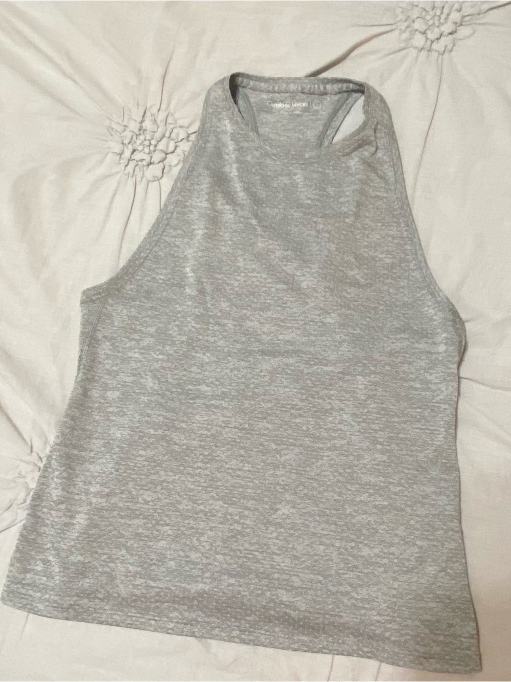 Outdoor Voices razorback gray workout tank